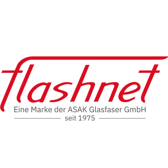 Logo flashnet - eine Marke der ASAK Glasfaser GmbH seit 1975